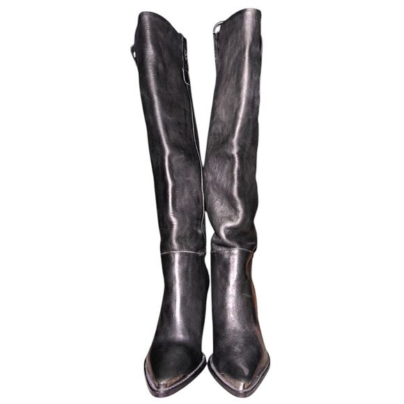 Free People Stevie Black Leather Knee High Boot Women's Size 8 (38.5) - Picture 4 of 6